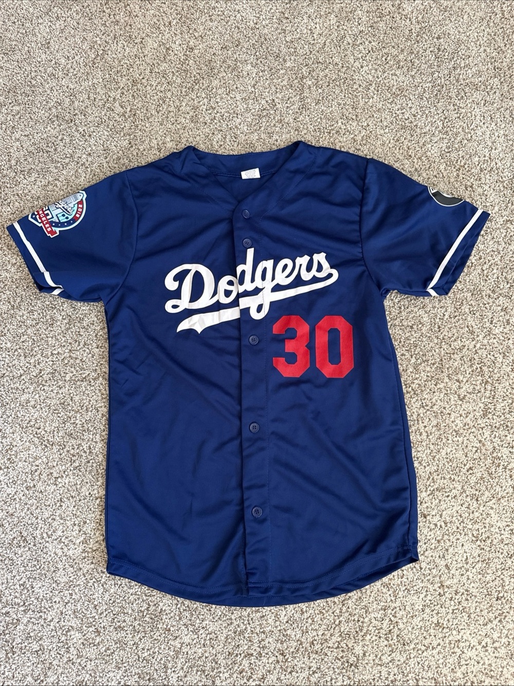 Dave Roberts #30 LA Dodgers 1958 - 2018 Stadium SGA BMW Jersey Shirt Medium Vtg.